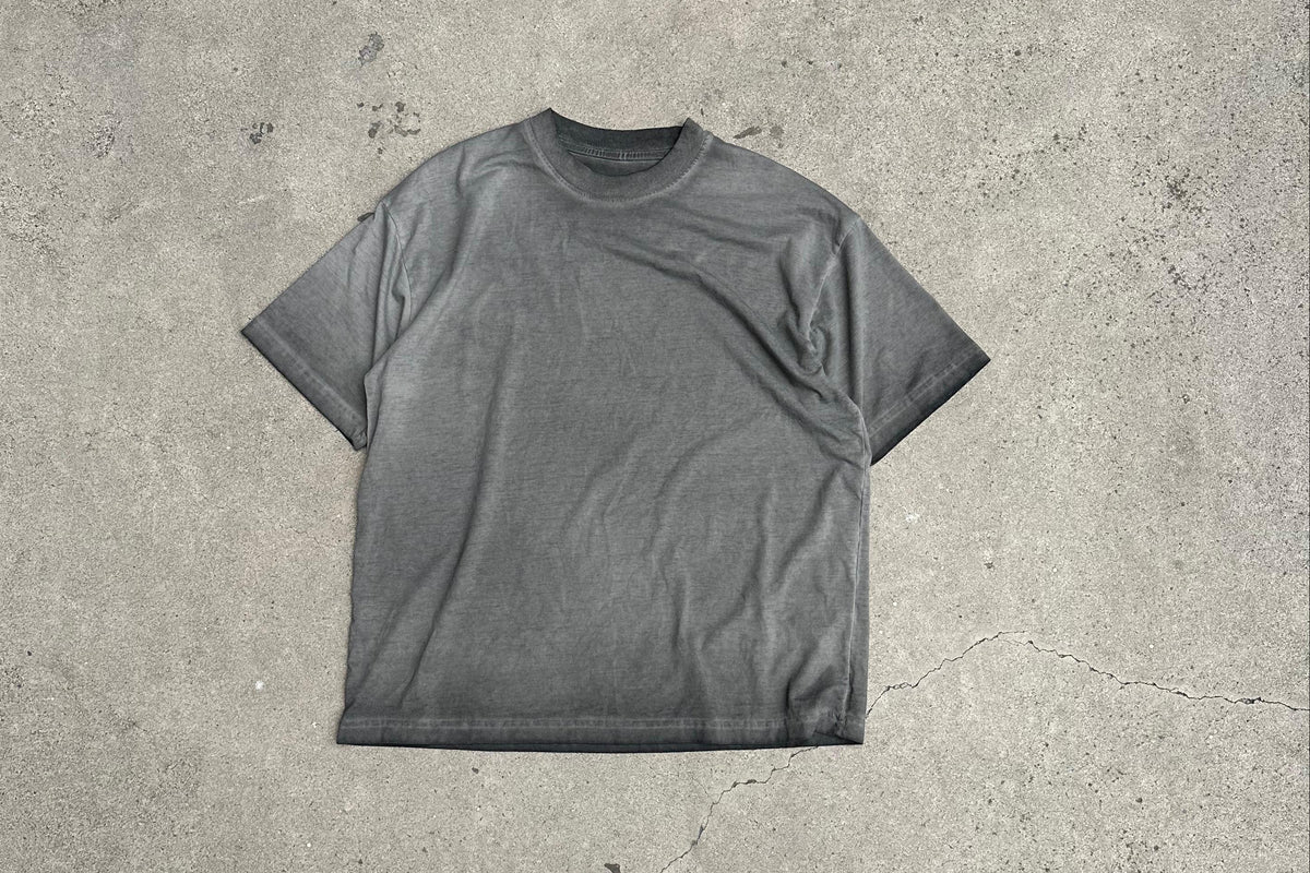 PLAYERA MANGA CORTA POLYCOTTON PESO MEDIO REVERSER VINTAGE GRIS