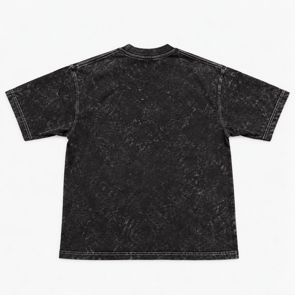 Playera oversize heavy teñida en prenda acid wash negro - espalda