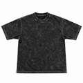 Playera oversize heavy teñida en prenda acid wash negro - frente