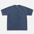 Playera oversize heavy teñida en prenda azul cobalto - frente