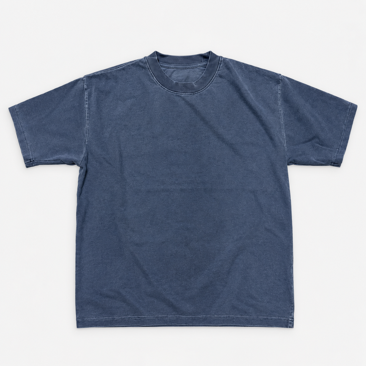 Playera oversize heavy teñida en prenda azul cobalto - frente
