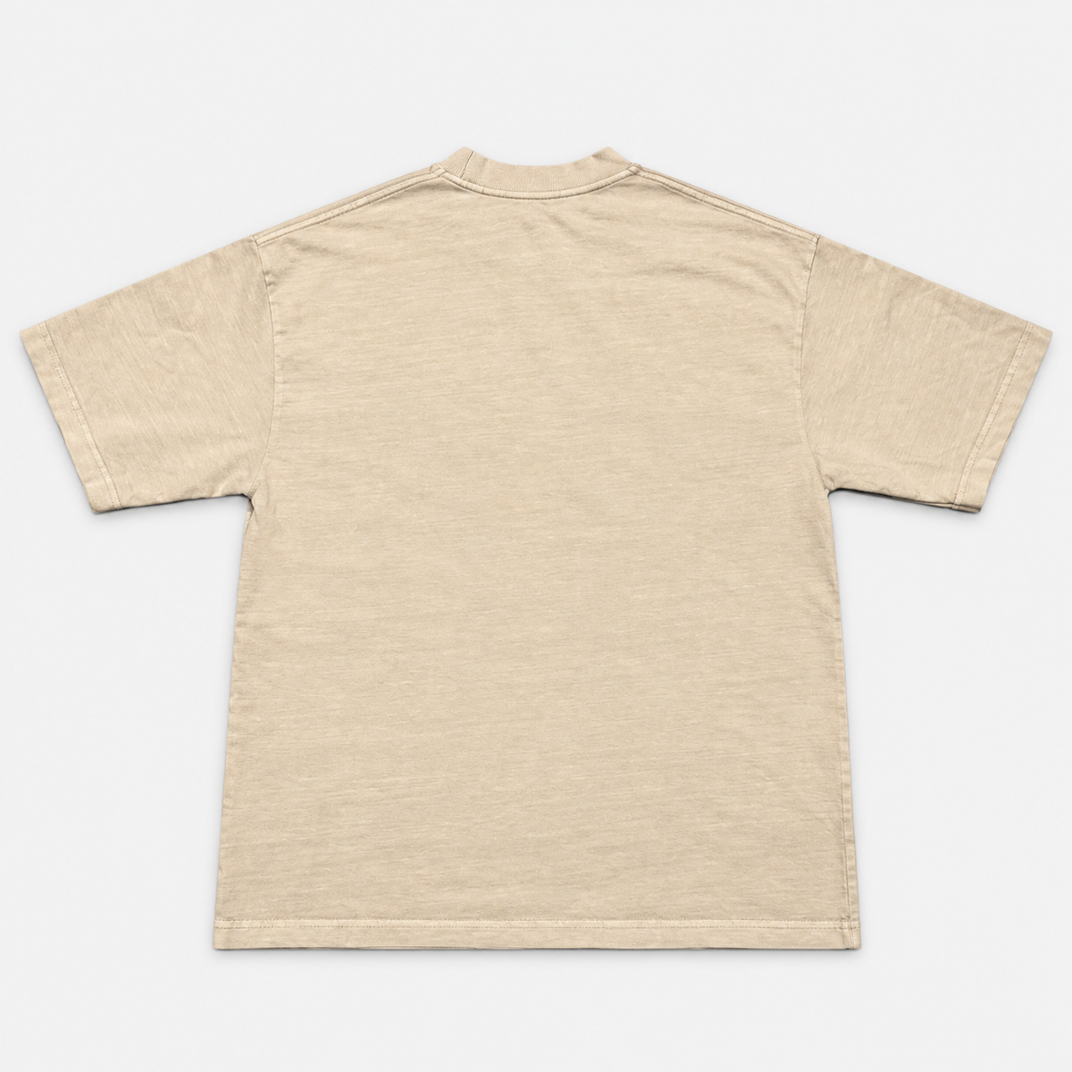 Playera oversize heavy teñida en prenda oat beige - espalda