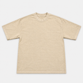 Playera oversize heavy teñida en prenda oat beige - frente