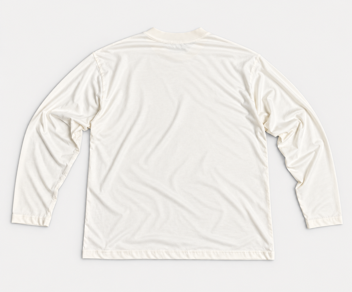 Playera oversize manga larga peso pluma clara - espalda