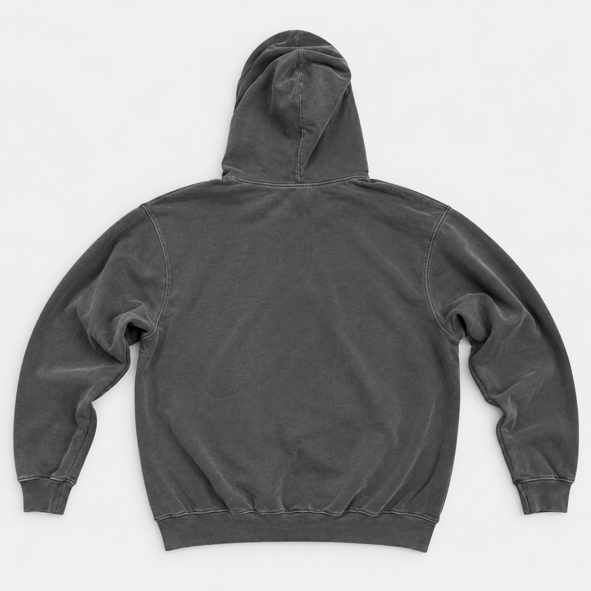 SUDADERA CON CAPUCHA HEAVY TEÑIDO EN PRENDA GRIS