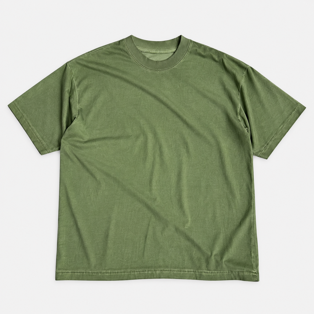 Playera manga corta polycotton peso medio verde, frente