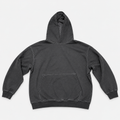 Sudadera con capucha heavy teñida en prenda antique negro pigment - frente