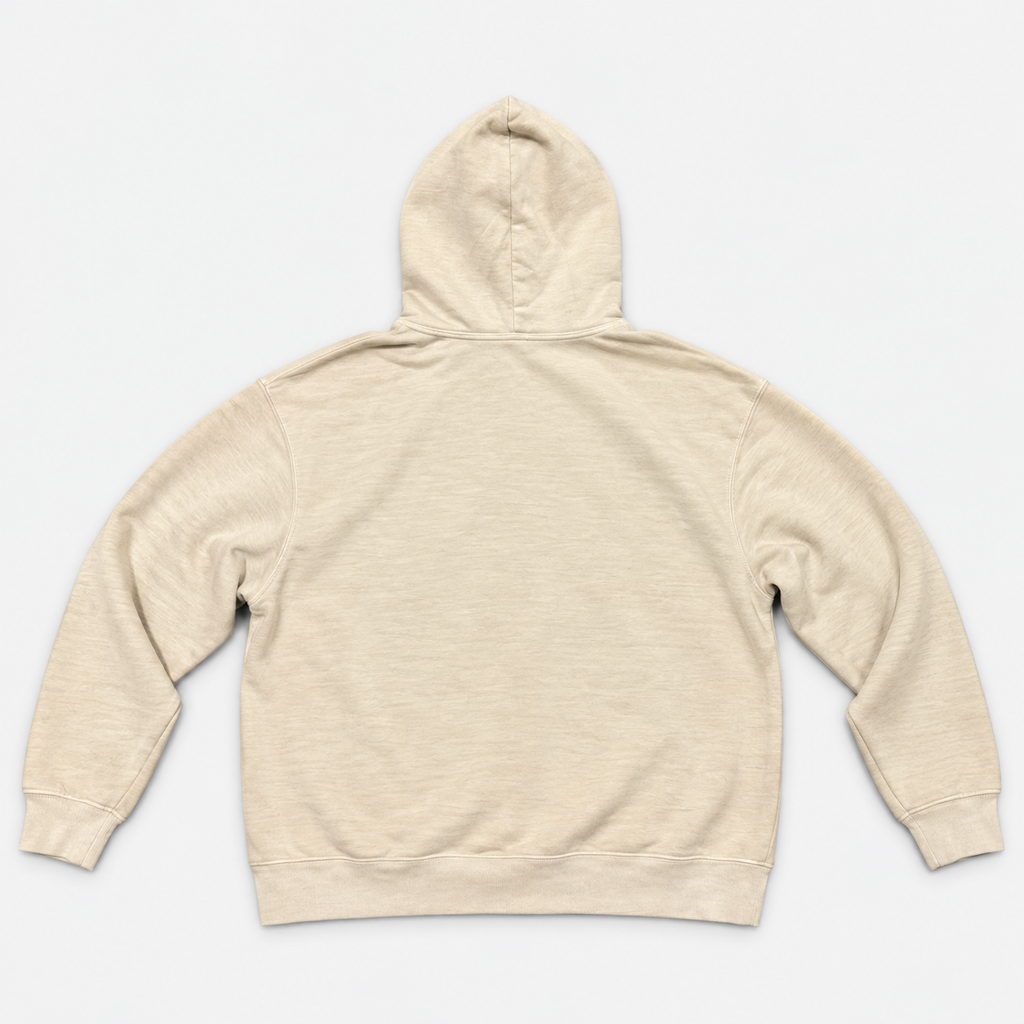Sudadera con capucha heavy teñida en prenda beige - espalda