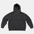 Sudadera con capucha heavy teñida en prenda light mineral wash negro - frente